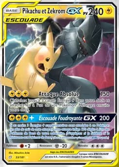 Pikachu et Zekrom-GX 33/181